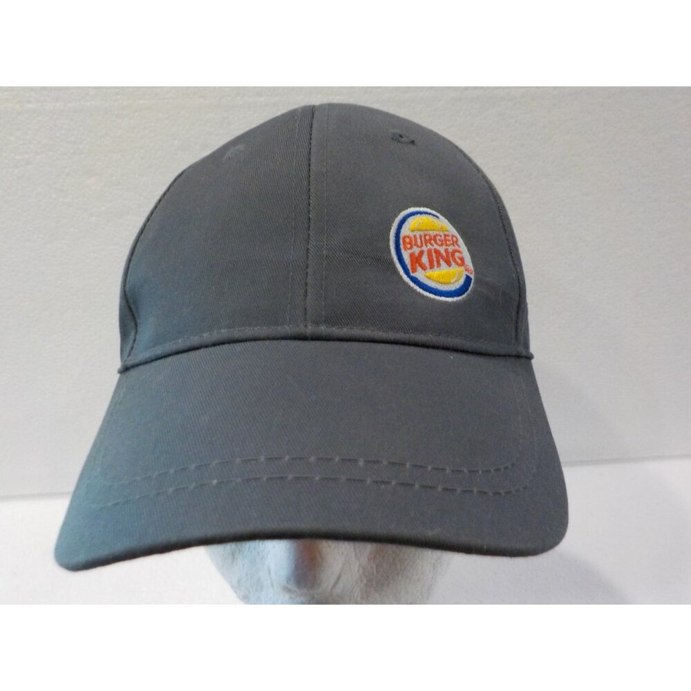 NWOT Burger King Fast Food Employee Crew Hat Cap Adjustable Strapback Gray OSFA